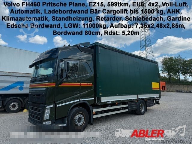 LKW mit Pritsche & Plane VOLVO FH460 Pritsche Plane Bordw. Klima Retarder LBW