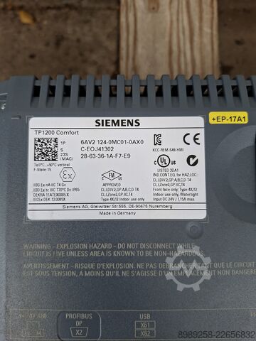 Panel de control Comfort SIMATIC HMI TP1200 Siemens 6AV2124-0MC01-0AX0