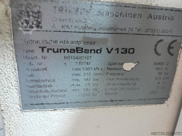 Ohraňovací lis včetně nástrojů TRUMPF TrumaBend V130