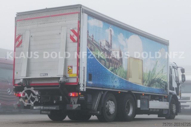 Camión plataforma con toldo RENAULT Premium 430 Getränkewagen Lift-/Lenkachse EU5