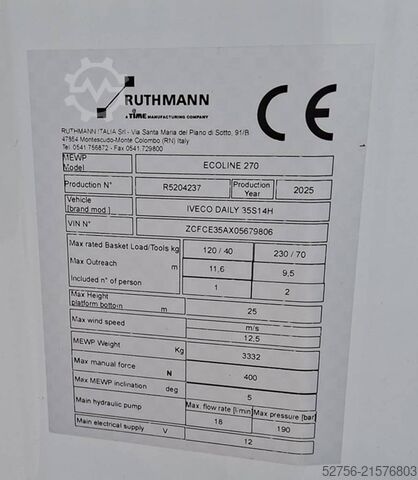 Vrachtwagenhoogwerker Ruthmann Ecoline 270