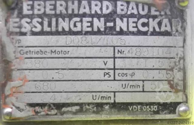 Motorreductor 0,37 kW 24 rpm Bauer DO80/105