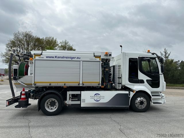Vacuümtankwagen VOLVO FL Electric mit BUCHER CityFlex C40e Kombination