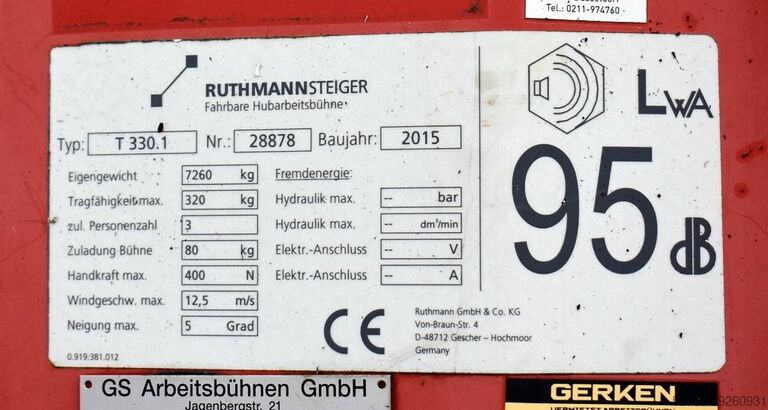 Op vrachtwagen gemonteerd platform Ruthmann T 330.1
