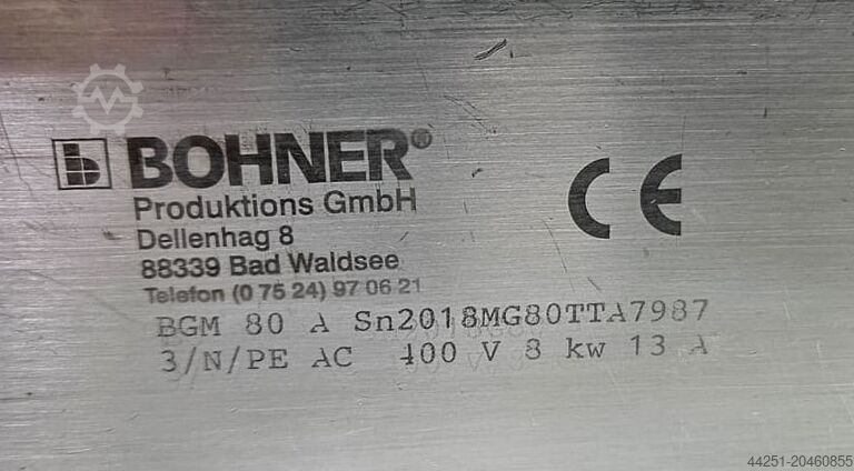 Stegeplade bordmodel 8kW grillplade Bohner BG 80 A