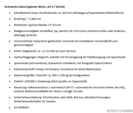 Lintzaag IMET AFI-E / BS350