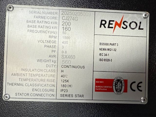 Generator set  DPX CJ274G - 200 kVA Alternator - DPX-33908