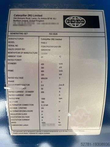 Aggregaat FG Wilson P450-3 - 450 kVA Open Genset - DPX-16018-O