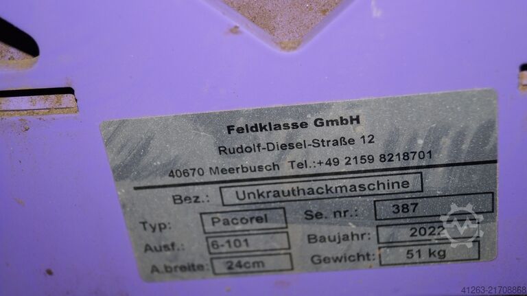 Mașină de prășit mecanic pentru buruieni Feldklasse Pacorel 4