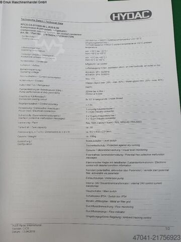 Răcitor de ulei HYDAC RFCS G5011000WLR256IW