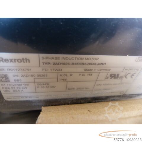 Rexroth-motor Rexroth 2AD160C-B35OB2-BS06-A2V1 MNR: R911274791 Drehstromm. - ! -