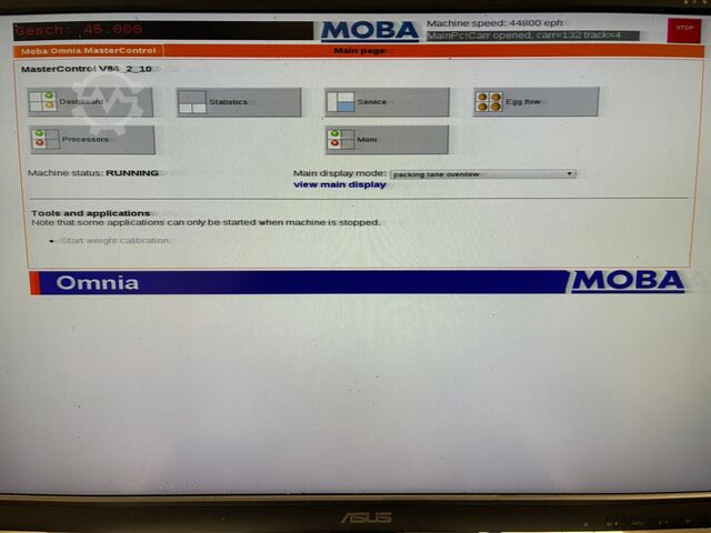 Verpakkingsmachine Moba Omnia 250 XF Links | 90.000 eieren/uur |