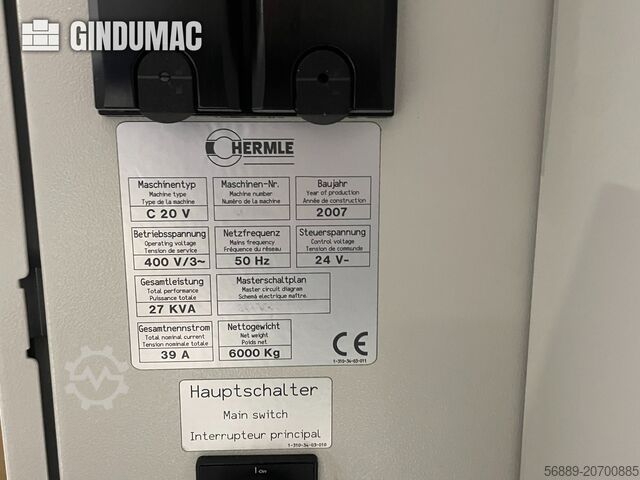 Vertikala Fleroperationsmaskiner HERMLE C20V