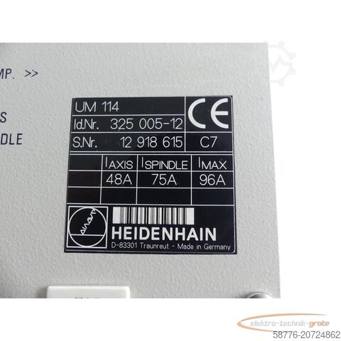 Component Heidenhain UM 114 . 325 005-12 SN: 12918615 generalüberholt mit 3 Mon. Gwl