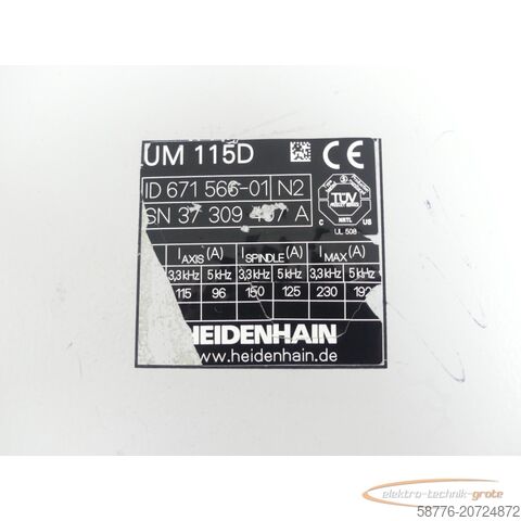 Komponent Heidenhain UM 115D . 671 566-01 generalüberholt mit 3 Monaten Gewährleistung SN:37309407A im Austausch (Exchange)