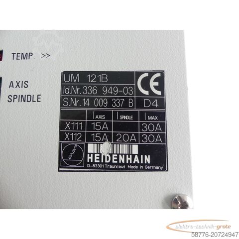 Heidenhain component Heidenhain UM 121B . 336949-03 SN 14009337B generalüberholt mit 3 Mon. Gwl.