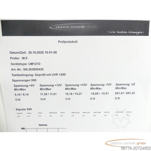 Component Heidenhain UM 121D ID 392 319-01 generalüberholt mit 3 Monaten Gewährleistung SN26385942E im Austausch (Exchange)