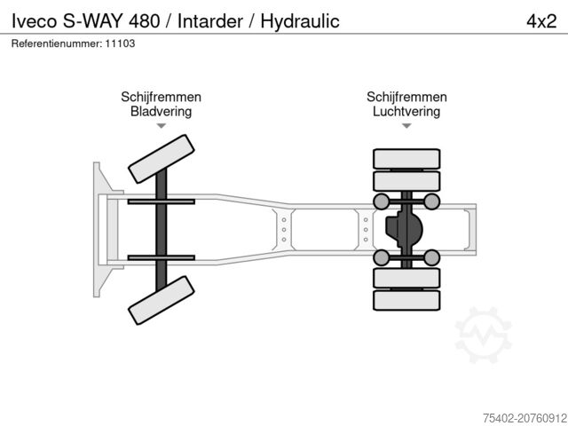 Standard tractor Iveco S-WAY 480 / Intarder / Hydraulic