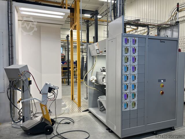 Αυτόματη γραμμή ηλεκτροστατικής βαφής πούδρας AABO-IDEAL + GEMA