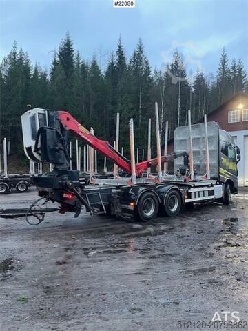 Log transporter Volvo FH16 750 6x4 timber truck with Epsilon M12 crane