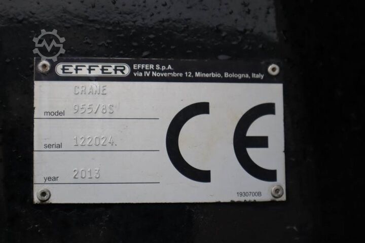 Alle terrein kraan Effer 955/8S Volvo 540 Euro 6, Valid Inspection, 8x2x4 D