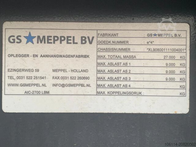 Μεταφορά εμπορευματοκιβωτίων GS Meppel 27 ton / dubbele banen.