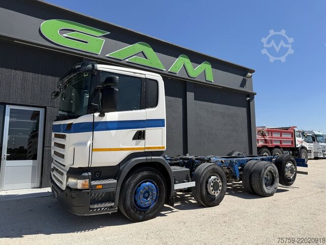șasiu de camion SCANIA R470 Chassis 8x2 Retarder Euro3