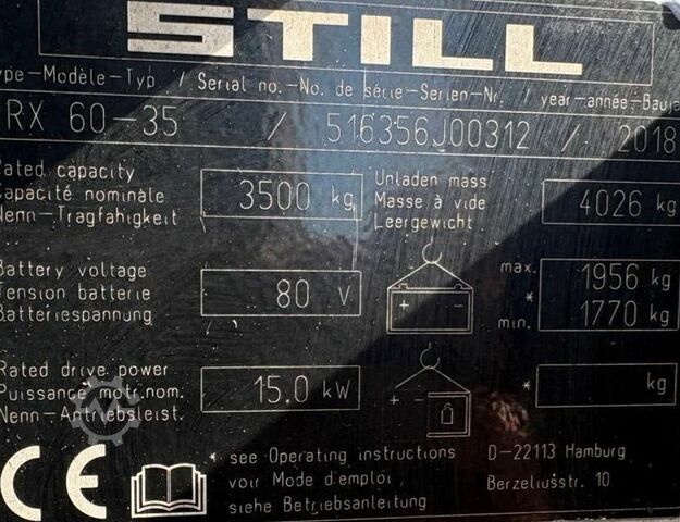 VS-22906 Elektrisk triplex gaffeltruck Still RX60-35 STILL RX60-35
