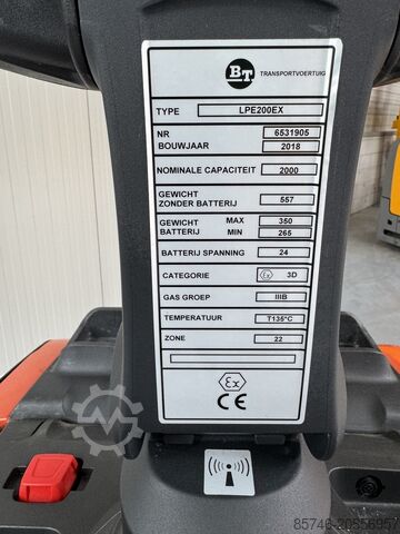 LPE 200 - Atex Pyroban EX 3D / Zone 22 !! NEW battery !! TOYOTA LPE 200 - Atex Pyroban EX 3D / Zone 22 !! NEW battery !!