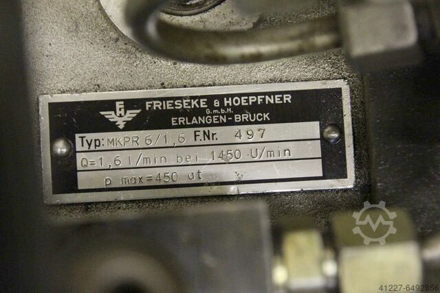 Unidade hidráulica 1,1 kW/1400 rpm Frieseke & Hoepfner MKPR 6/1,6  450 bar