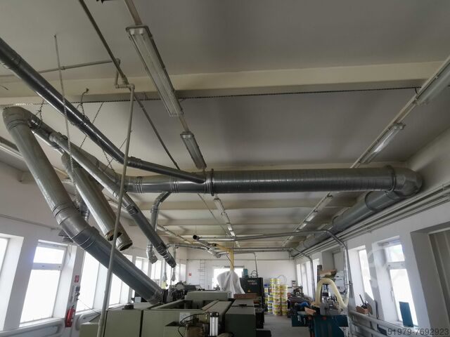 Centrale afzuiging 2 ventilatoren + silo ELBH 21.000 m3/hr. + silo
