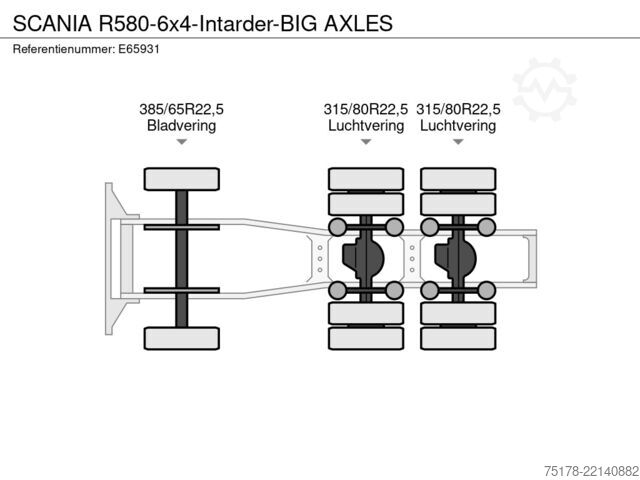 Standard-SZM SCANIA R580-6x4-Intarder-BIG AXLES