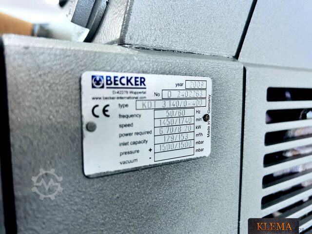 Compresor rotativo de paletas, bomba de desplazamiento positivo Becker KDT 3.140/0-400