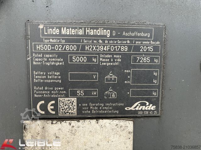 Első homlokrakodó targonca LINDE H50D-02/600*Duplexmast*Drehgabel*