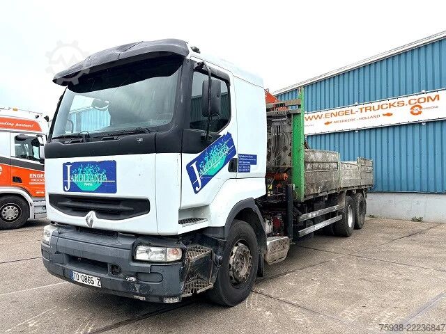 Volquete con grúa Renault Premium 385 .26G 6x2 PALFINGER / KIPPER (MECHAN...