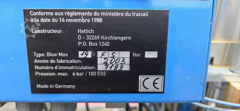 Mašina za bušenje okova sa horizontalnim pogonom. Hettich Blue Max 19 - FS