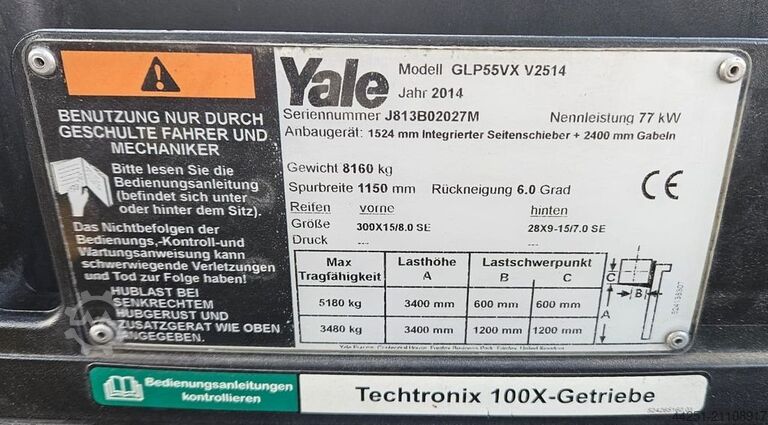 LPG-vorkheftruck Yale GLP55VX V2514