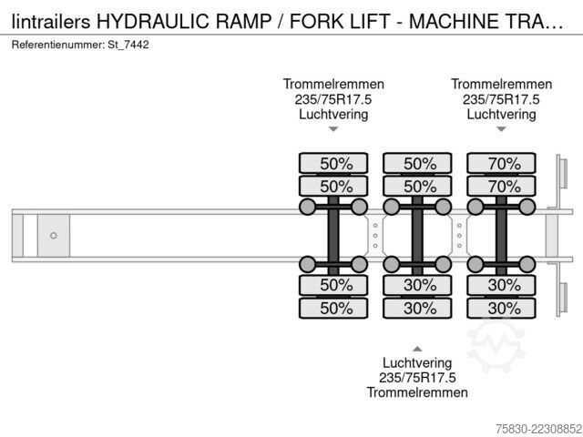 Cargador bajo lintrailers HYDRAULIC RAMP / FORK LIFT - MACHINE TRANSPORT