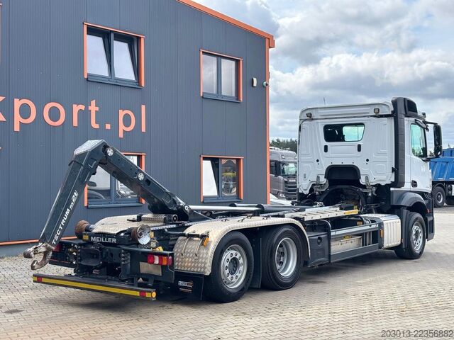 Φορτηγό γερανός roll-off MERCEDES-BENZ Actros 2745 6x2 Abrollkipper Meiller RS2170