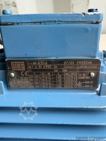 Lenze GSN04-1NHAR κινητήρας με γρανάζια 0,37 kW 140 σ.α.λ. i=10 WEG AL71-4 3-Φ IP55 Lenze GSN04-1NHAR Getriebemotor 0,37 kW 140 U/min i=10 WEG AL71-4 3-Ph IP55 Lenze GSN04-1NHAR Getriebemotor 0,37 kW 140 U/min i=10 WEG AL71-4 3-Ph IP55