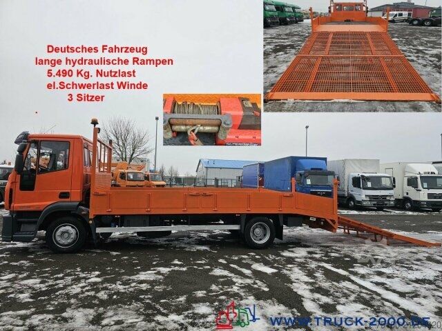 Car carrier truck Iveco 120E18 Maschinen/ Baumaschinen Transport Winde