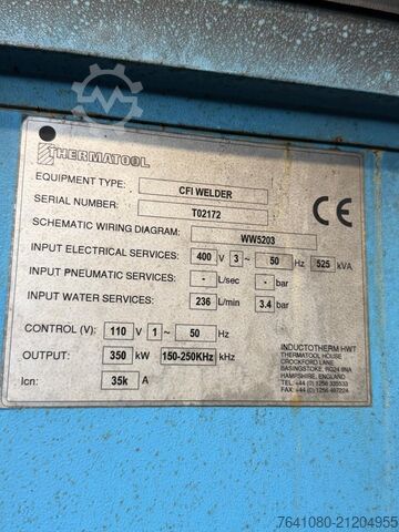 μηχανή συγκόλλησης μετωπικής ένωσης THERMATOOL CFI WELDER 350 kW