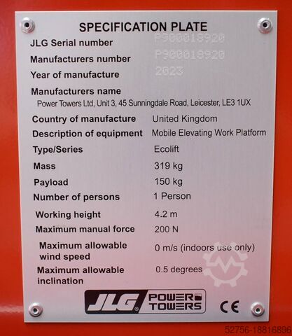 Plataforma elevatória JLG Ecolift