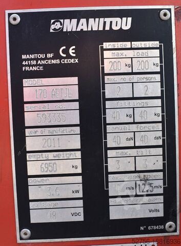 Gelenkteleskoparbeitsbühne Manitou 170AETJL