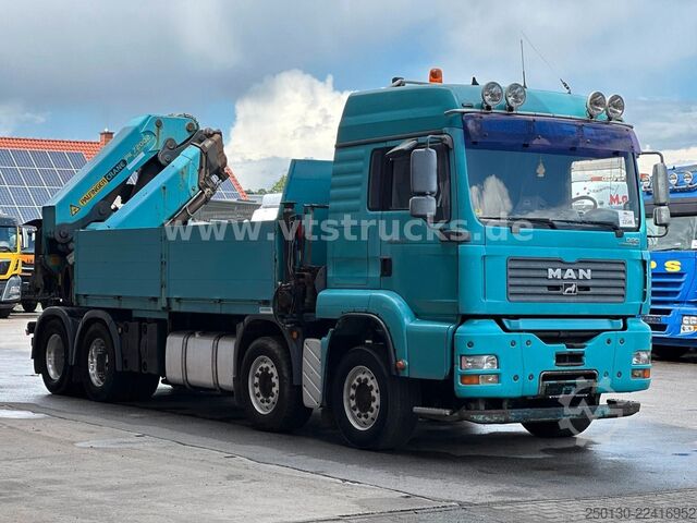 Autocarro con cassone fisso MAN TGA 35.430 8x4 BL Baustoff PALFINGER 72002 LK