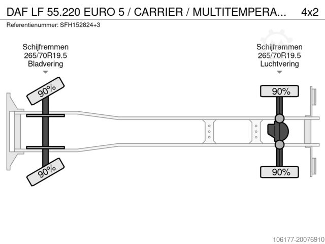 Kühl-/Tiefkühltransport DAF LF 55.220 EURO 5 / CARRIER / MULTITEMPERATUUR /...