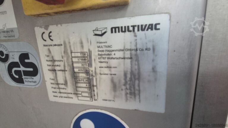 Tepsi paketleme/kapatma makinesi Multivac T-700