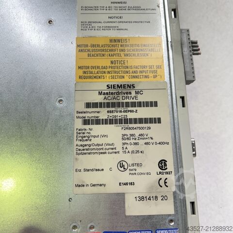 Electronics / Drive technology SIEMENS 6SE7015-0EP50-Z