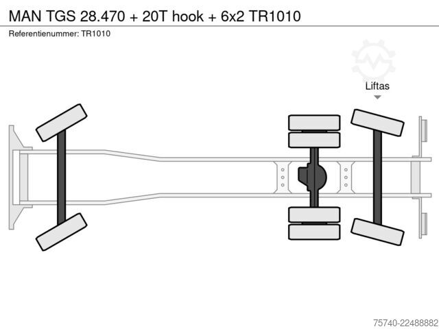 System ramion hakowych MAN TGS 28.470 + 20T hook + 6x2