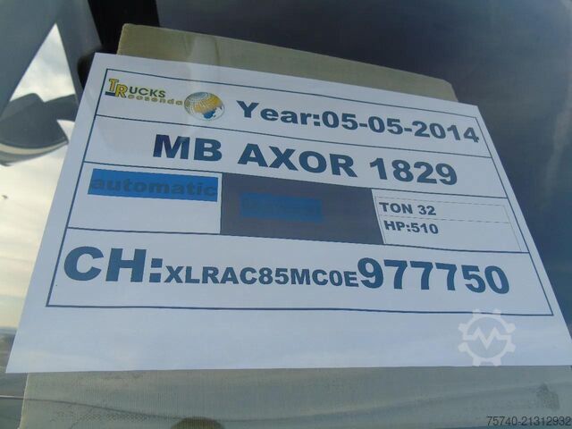 Posuvná plachta Mercedes-Benz Axor 1829 + euro 5 + lift + manual